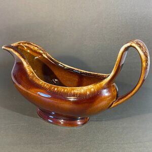 Vintage Hull Brown Drip Large Gravy Boat 11" (1338)